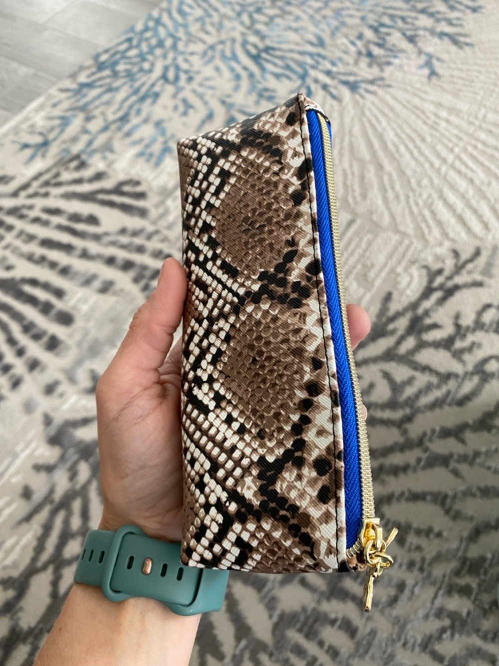 Estee Lauder Snake Printed zippered Pouch